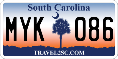 SC license plate MYK086