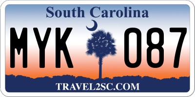 SC license plate MYK087