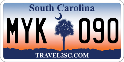SC license plate MYK090