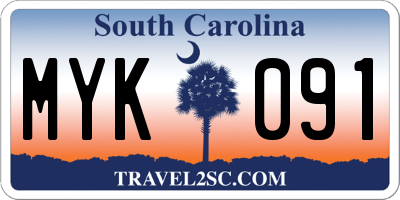 SC license plate MYK091