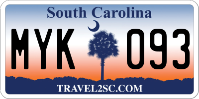 SC license plate MYK093