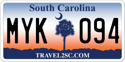 SC license plate MYK094