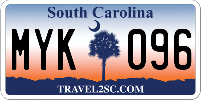 SC license plate MYK096