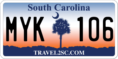 SC license plate MYK106
