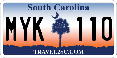 SC license plate MYK110