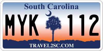 SC license plate MYK112