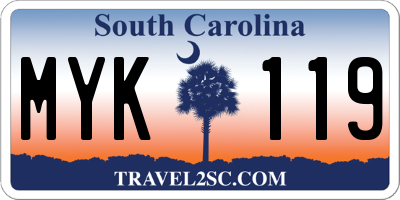 SC license plate MYK119