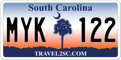 SC license plate MYK122