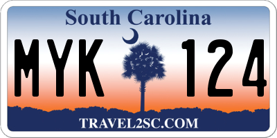 SC license plate MYK124