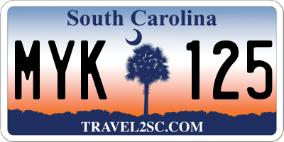 SC license plate MYK125