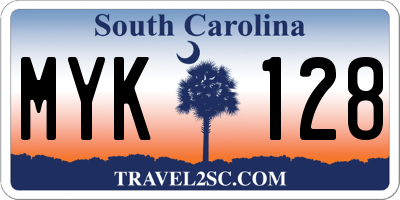 SC license plate MYK128