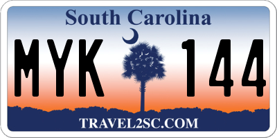 SC license plate MYK144