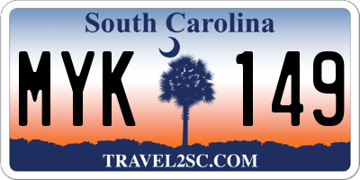 SC license plate MYK149