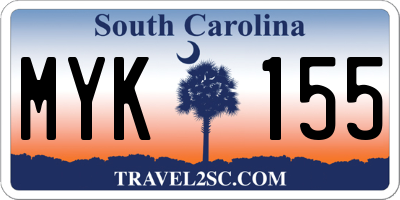 SC license plate MYK155