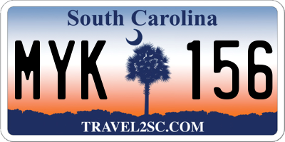SC license plate MYK156