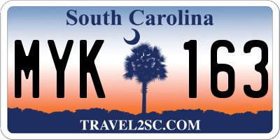 SC license plate MYK163