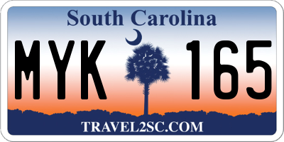 SC license plate MYK165