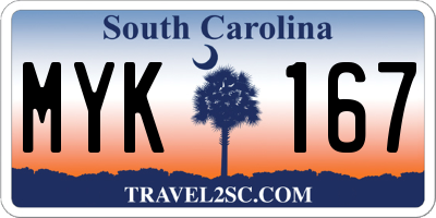 SC license plate MYK167