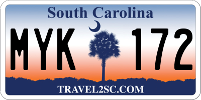 SC license plate MYK172