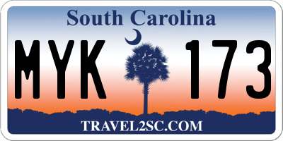 SC license plate MYK173