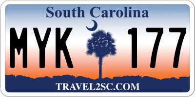 SC license plate MYK177