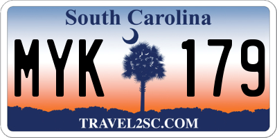 SC license plate MYK179