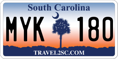 SC license plate MYK180