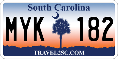 SC license plate MYK182