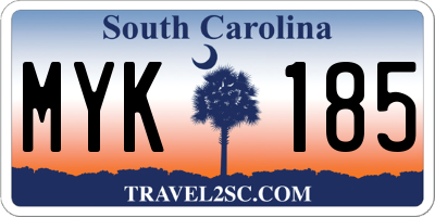 SC license plate MYK185