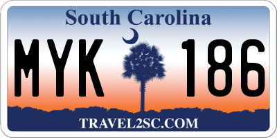 SC license plate MYK186