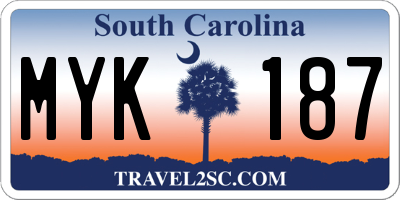 SC license plate MYK187