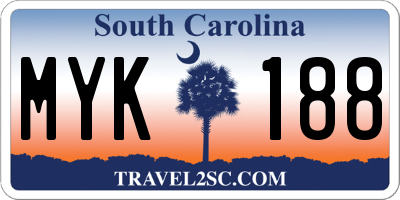 SC license plate MYK188