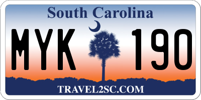 SC license plate MYK190