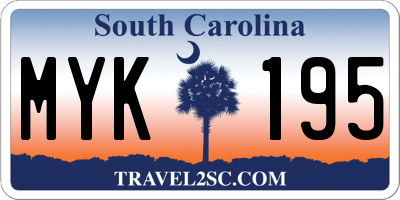 SC license plate MYK195