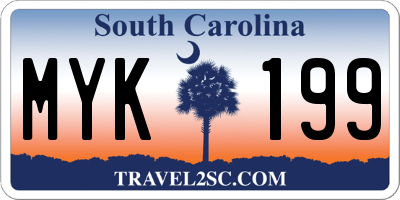 SC license plate MYK199