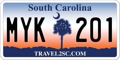 SC license plate MYK201