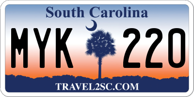 SC license plate MYK220