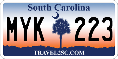 SC license plate MYK223