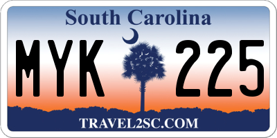 SC license plate MYK225