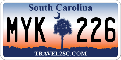 SC license plate MYK226