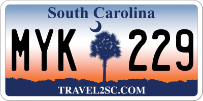 SC license plate MYK229