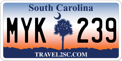 SC license plate MYK239
