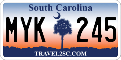 SC license plate MYK245