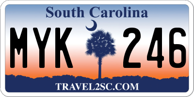 SC license plate MYK246