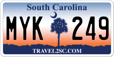 SC license plate MYK249