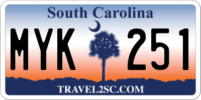 SC license plate MYK251