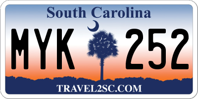 SC license plate MYK252