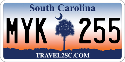 SC license plate MYK255
