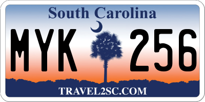 SC license plate MYK256