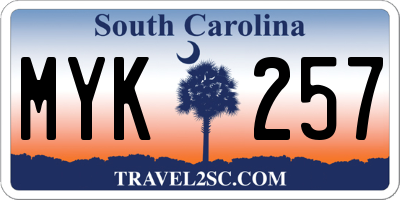 SC license plate MYK257